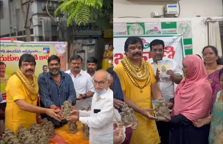 Clay Ganesha idols distributed for an eco-friendly celebration