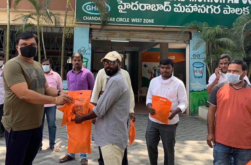 DAY 61….Distributed Masks at GHMC Office…