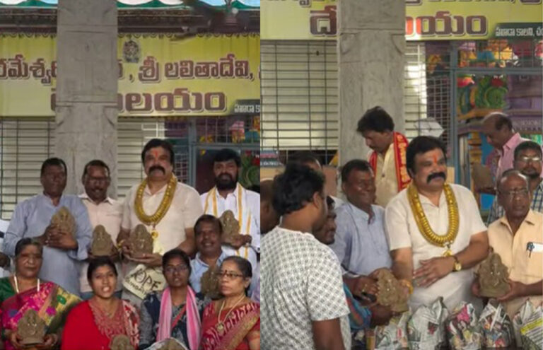 Clay Ganesha idols distributed at Lingampally